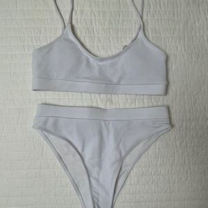SHEIN White ribbed bikini